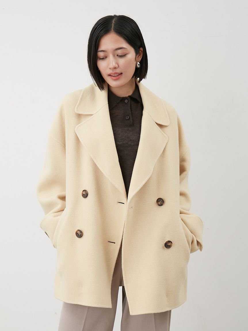 Mila Owen｜woolコクーンシルエットピーコート | Rakuten Fashion(楽天