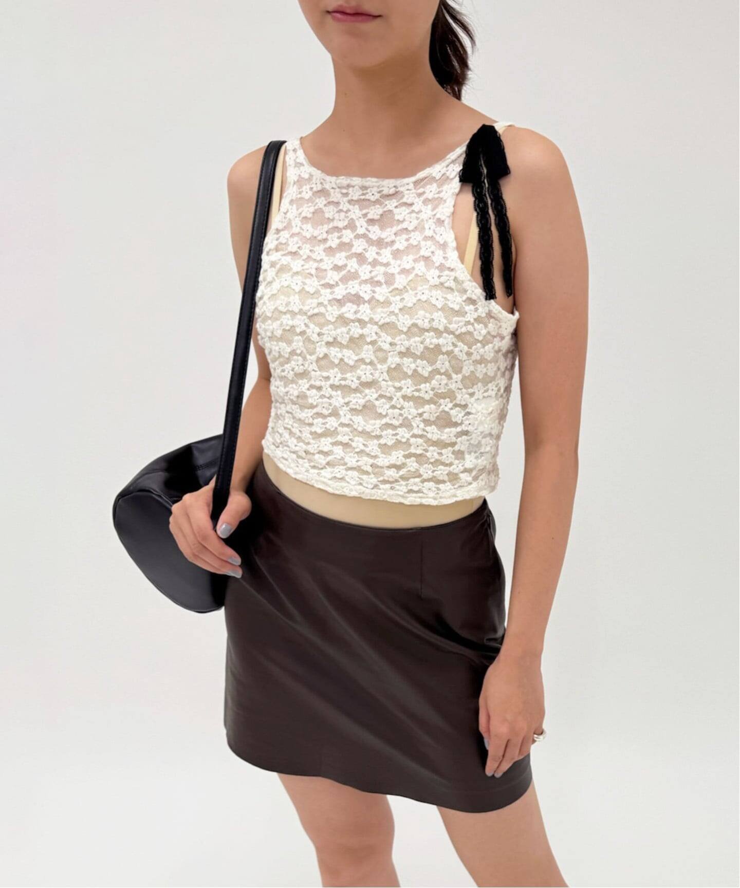 EDIT.FOR LULU｜【YUHAN WANG/ユハン ワン】bow tie lace top