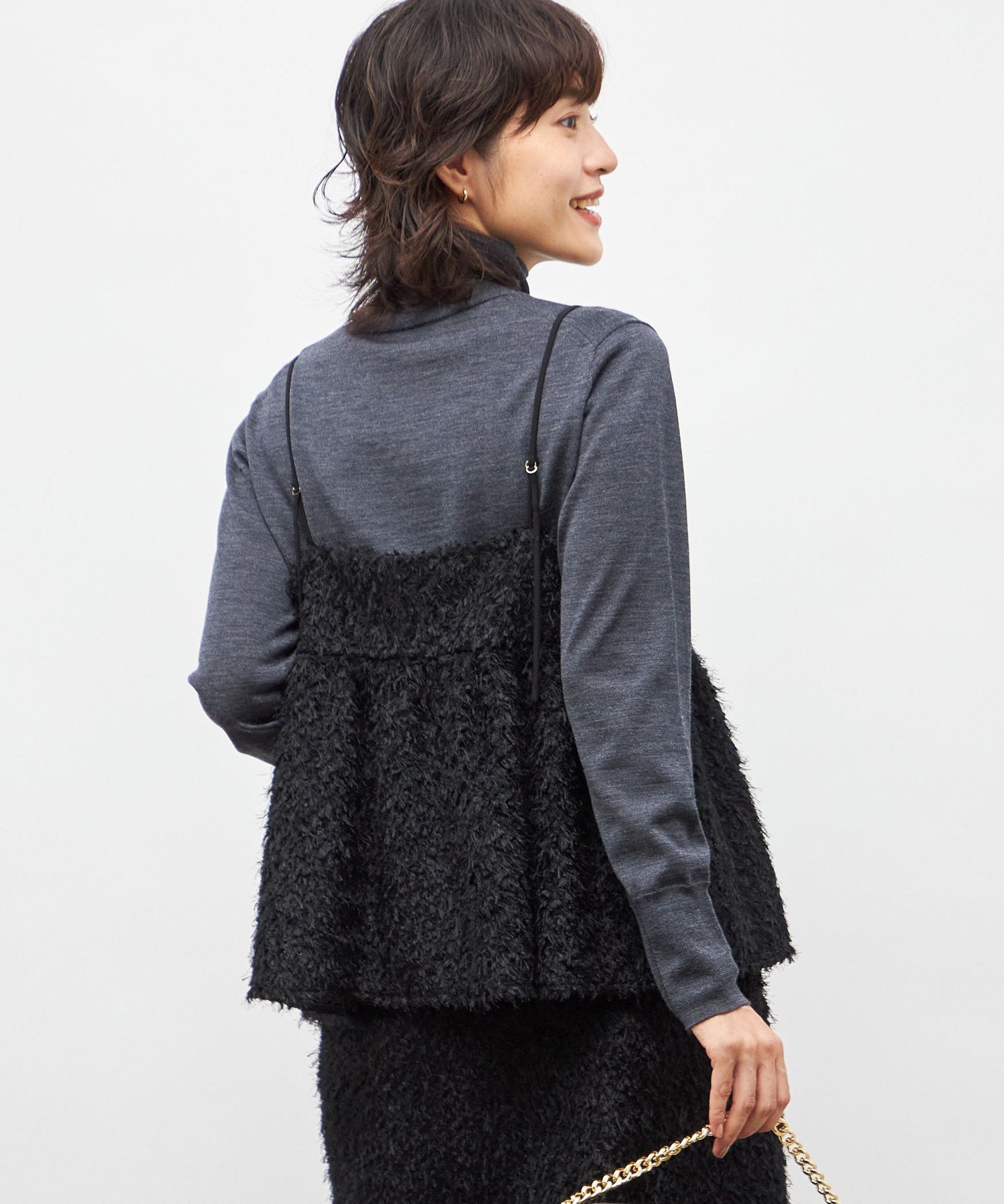 NOLLEY'S｜《セットアップ対応》ウォッシャブルフェザーチュールキャミ