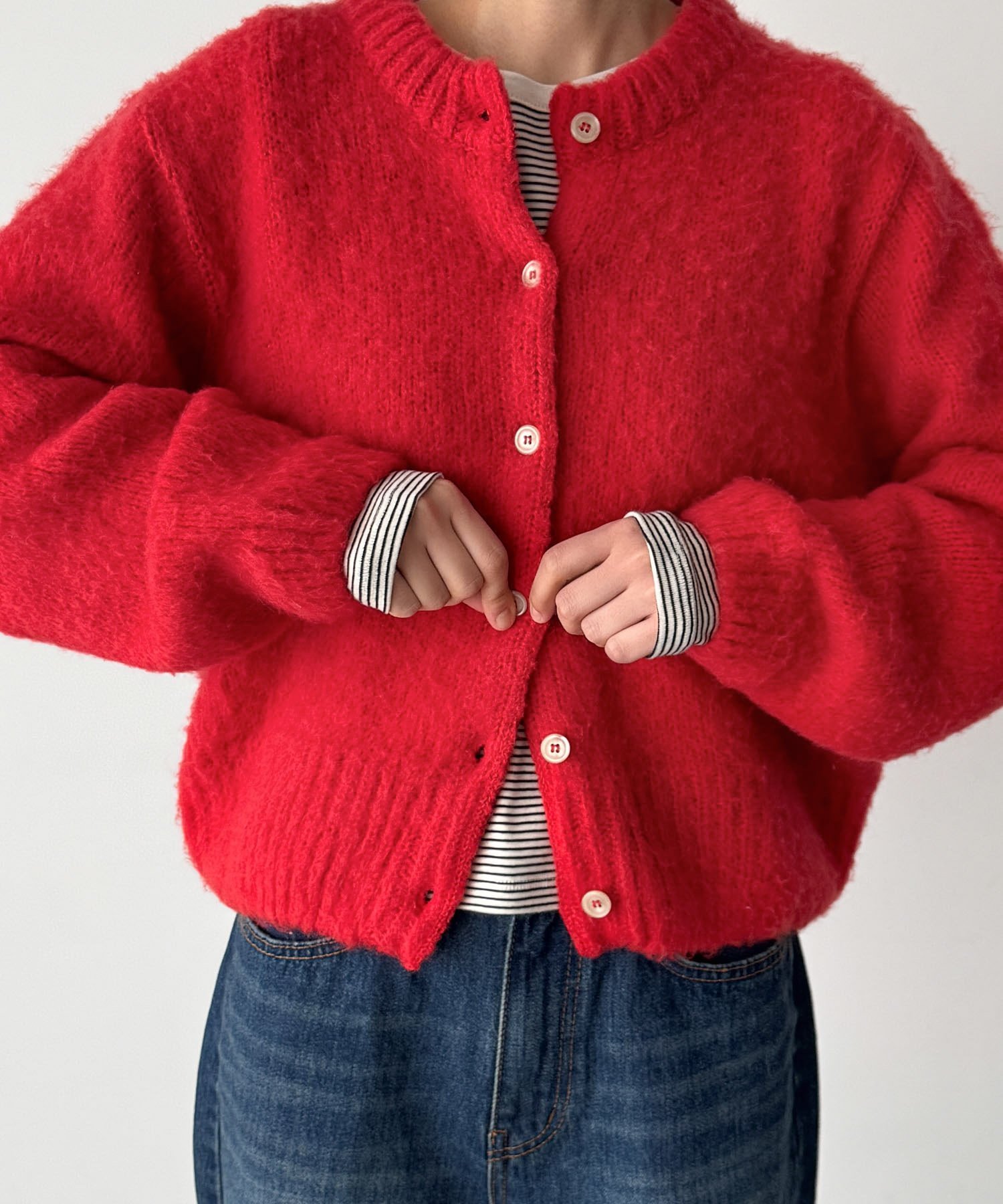 CANAL JEAN｜El mar アルパカ混ヘアリークルーカーディガン | Rakuten