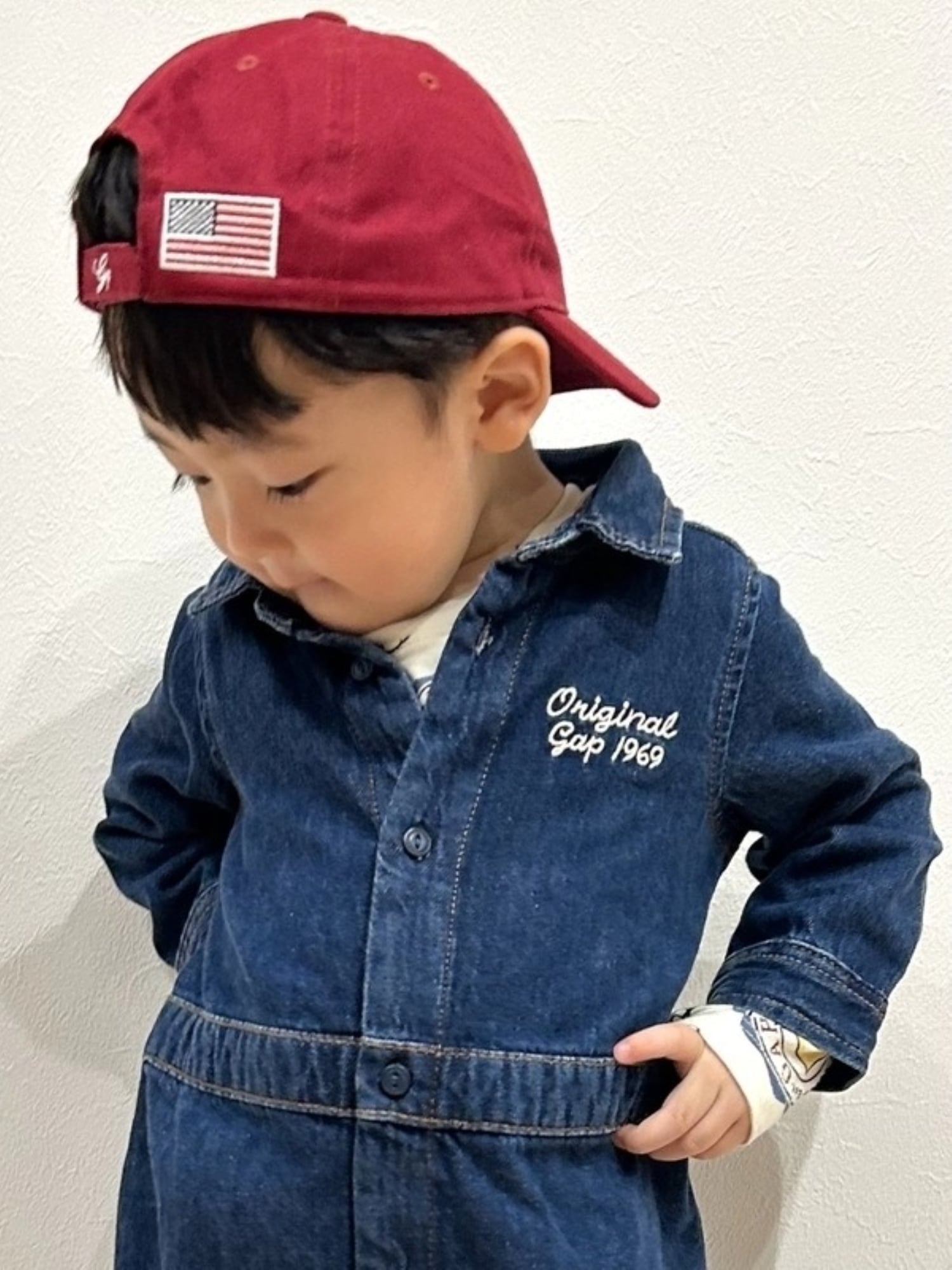 GAP｜(K)デニム くまさん GAPロゴ カバーオール (ベビー) | Rakuten