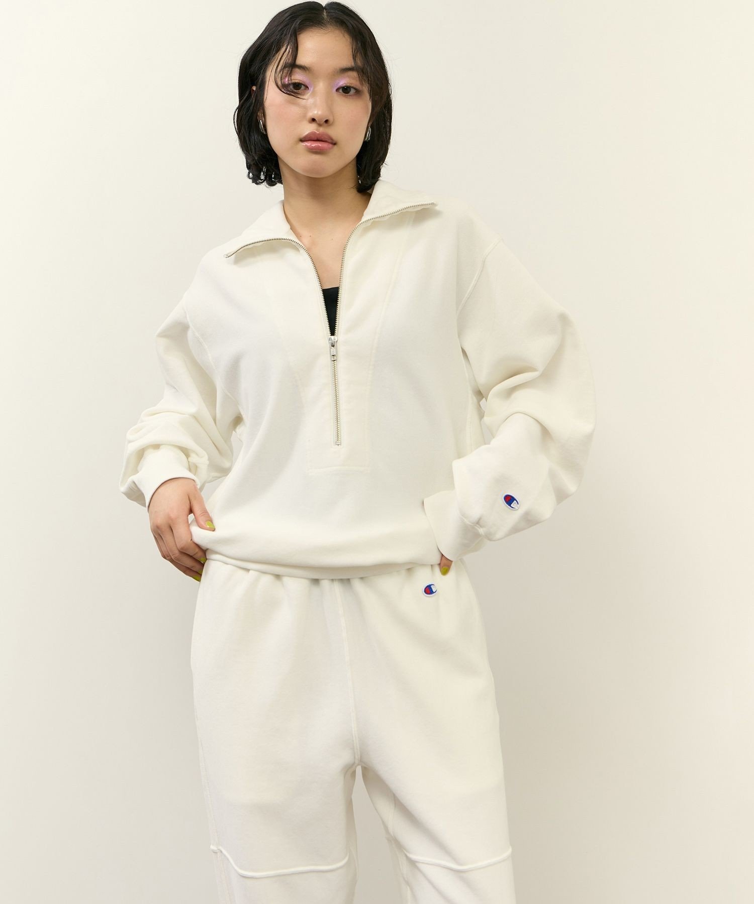 ADAM ET ROPE'｜【Champion for ADAM ET ROPE'】別注 SWEAT HALF ZIP