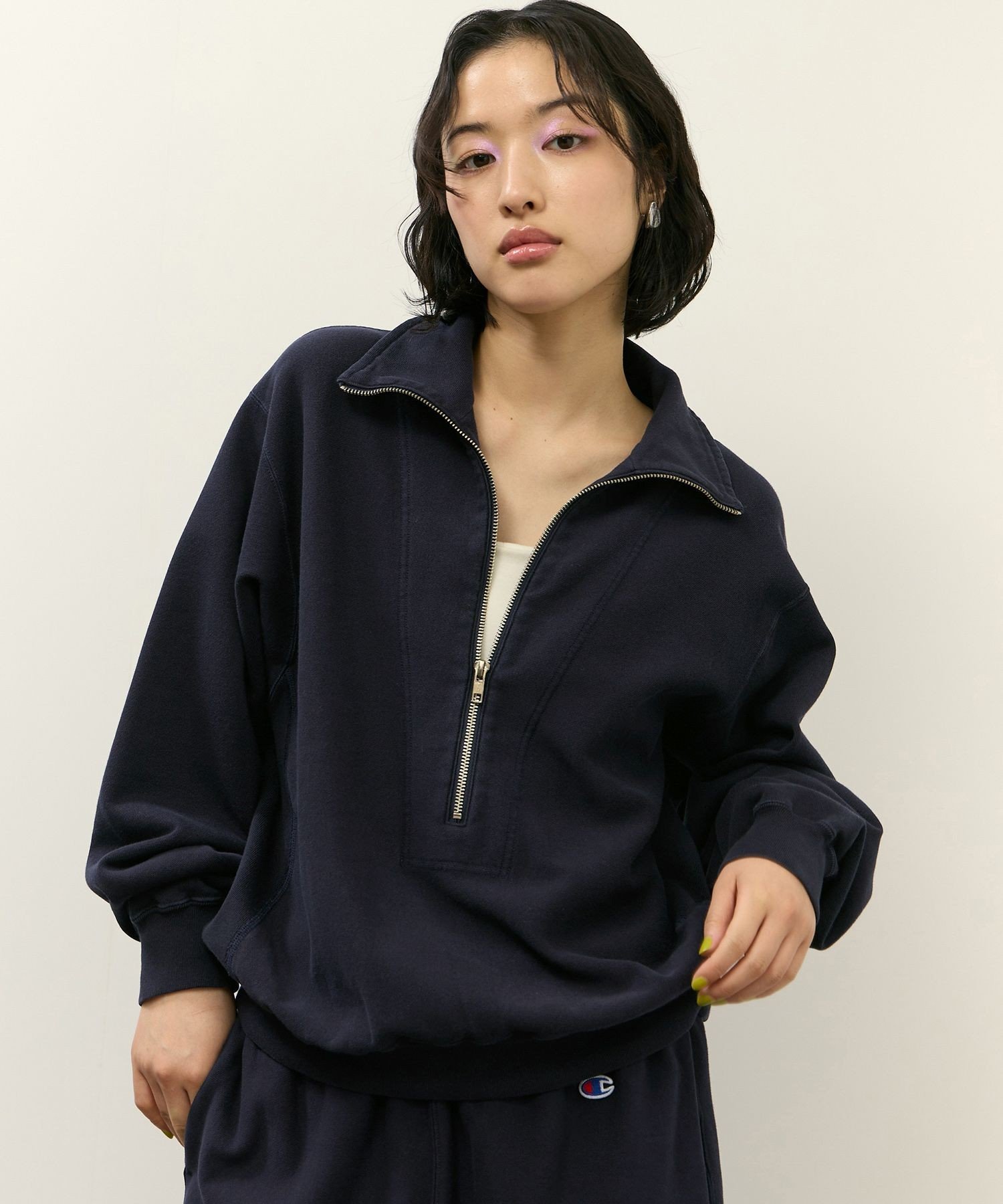 ADAM ET ROPE'｜【Champion for ADAM ET ROPE'】別注 SWEAT HALF ZIP