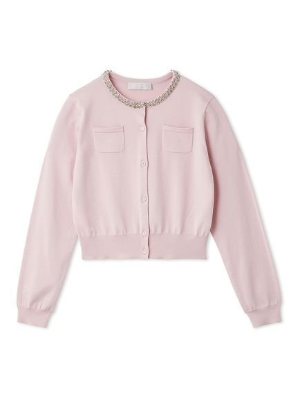 CELFORD｜【UVカット】シルクブレンドビジューネックカーディガン