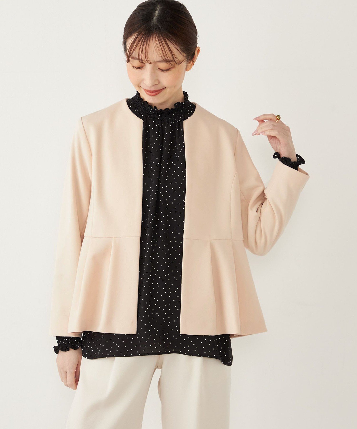 SHIPS｜SHIPS Colors:ストレッチ ジョーゼット ペプラム ジャケット