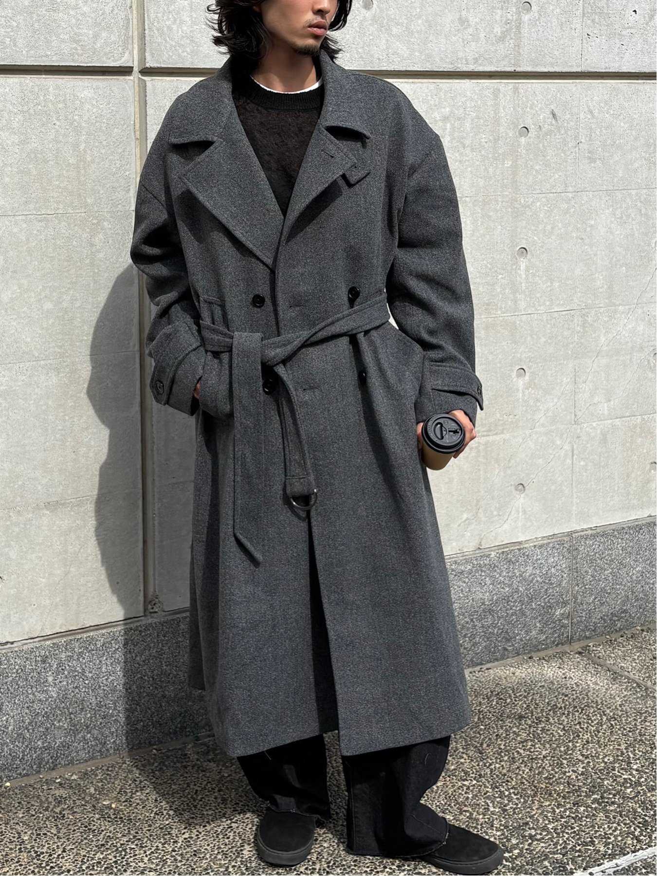 TAKA-Q｜ドロー/DRAW テックメルトン ビックシルエット ダブルコート