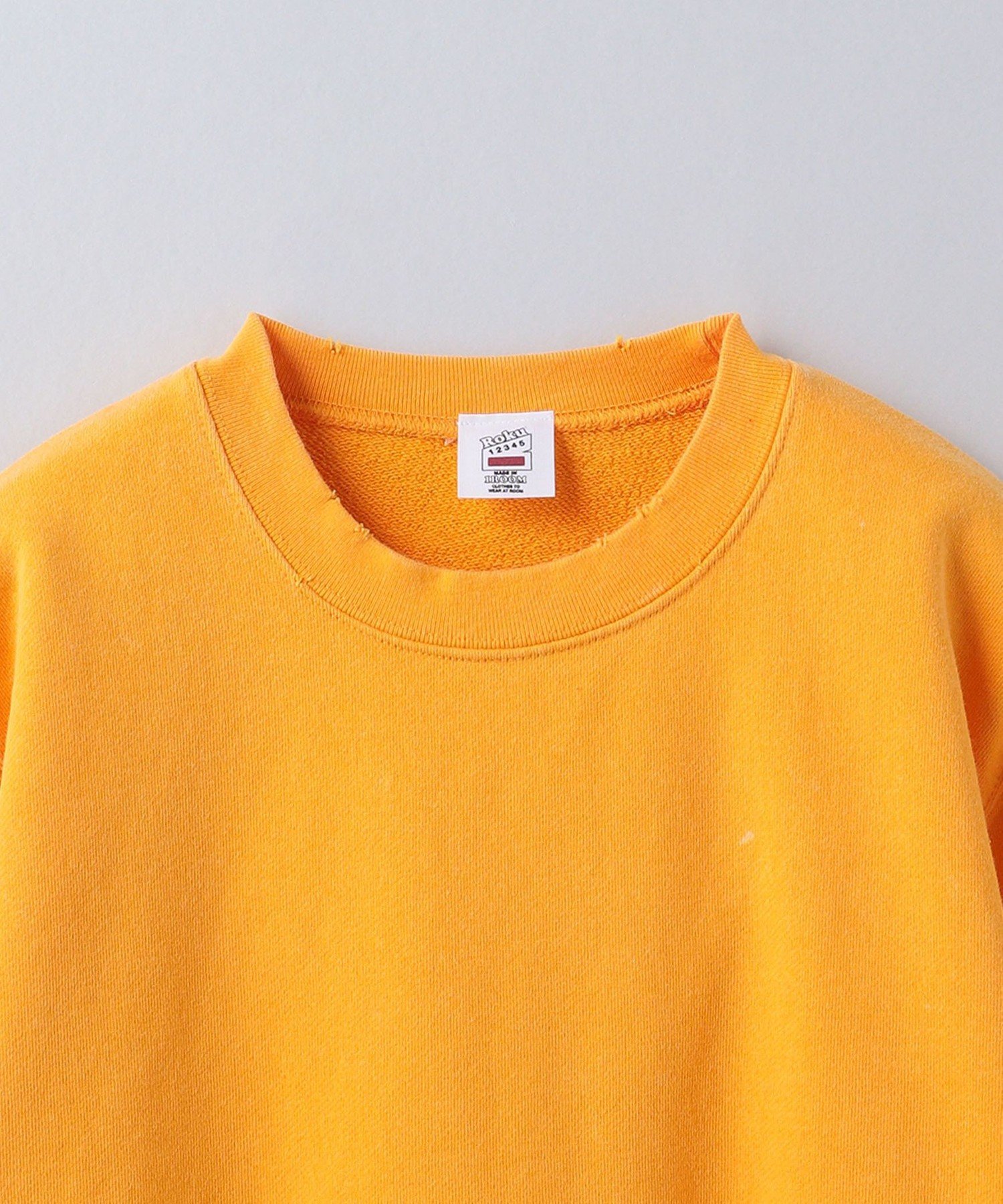 6(ROKU) ダメージ加工 スウェット 6(ROKU)＞ダメージ スウェット クルーネック