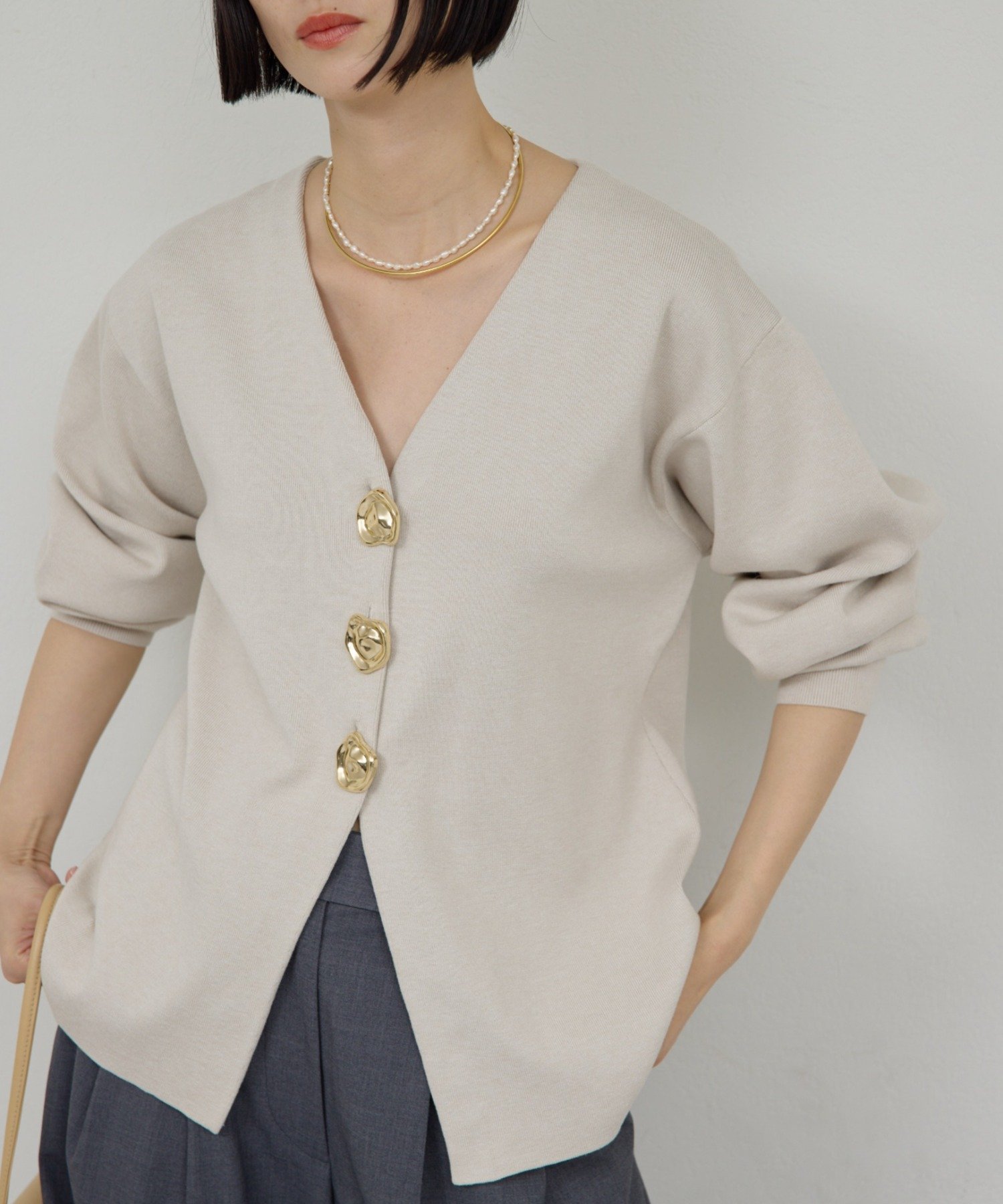 GALLARDAGALANTE｜ビジューVネックカーディガン | Rakuten Fashion
