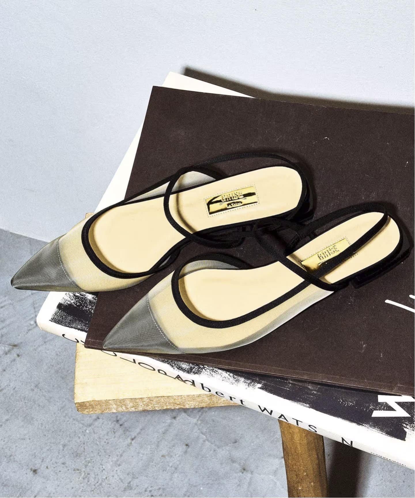 LE TALON｜《追加》GRISEポインテッドコンビストラップスリングバック