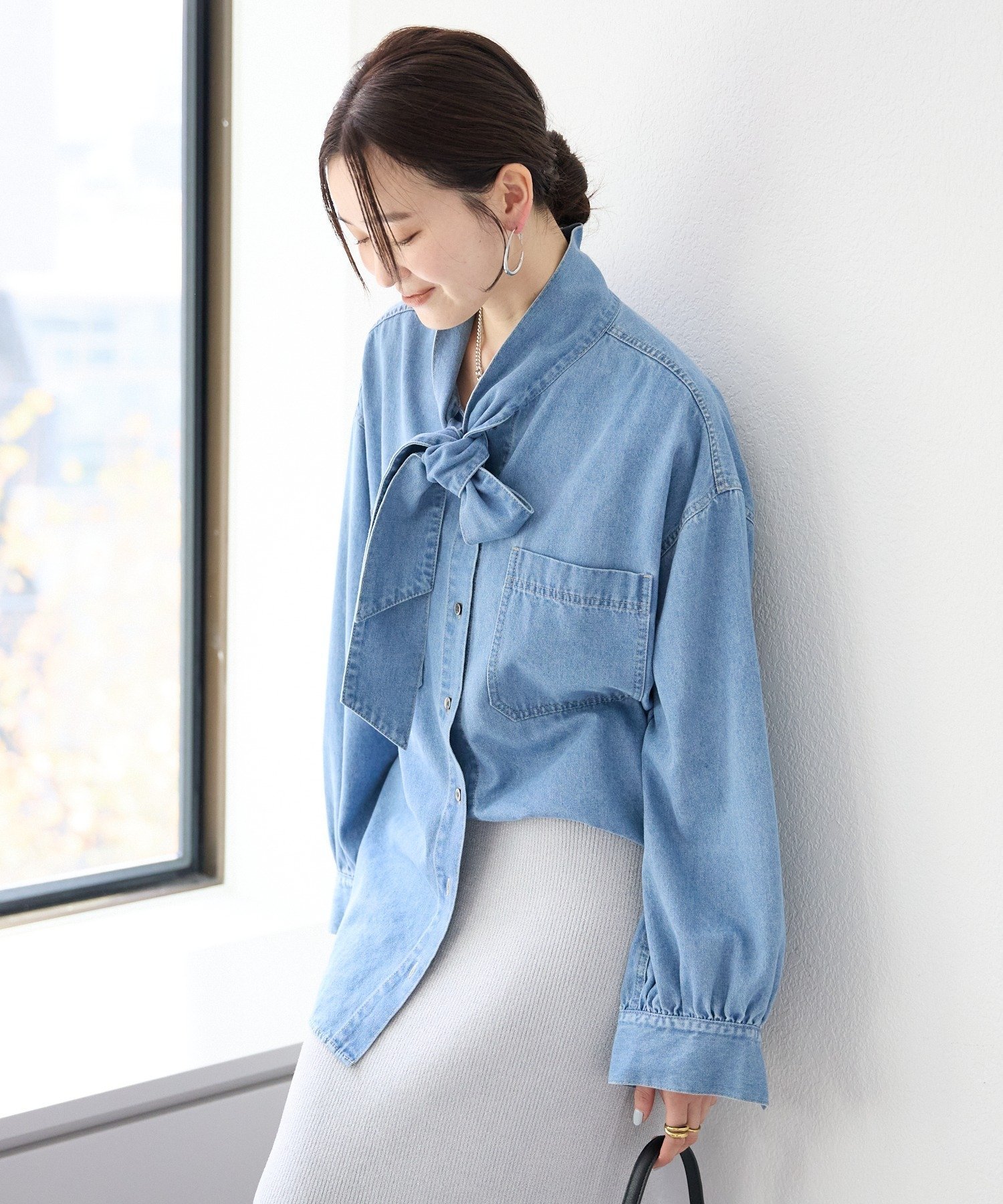 RIVE DROITE｜【新色追加/抜け感】デニムボウタイシャツ | Rakuten