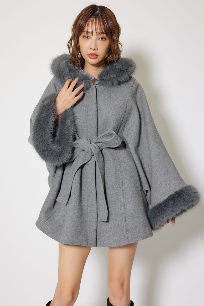 rienda｜ウールMIXフードポンチョコート | Rakuten Fashion(楽天