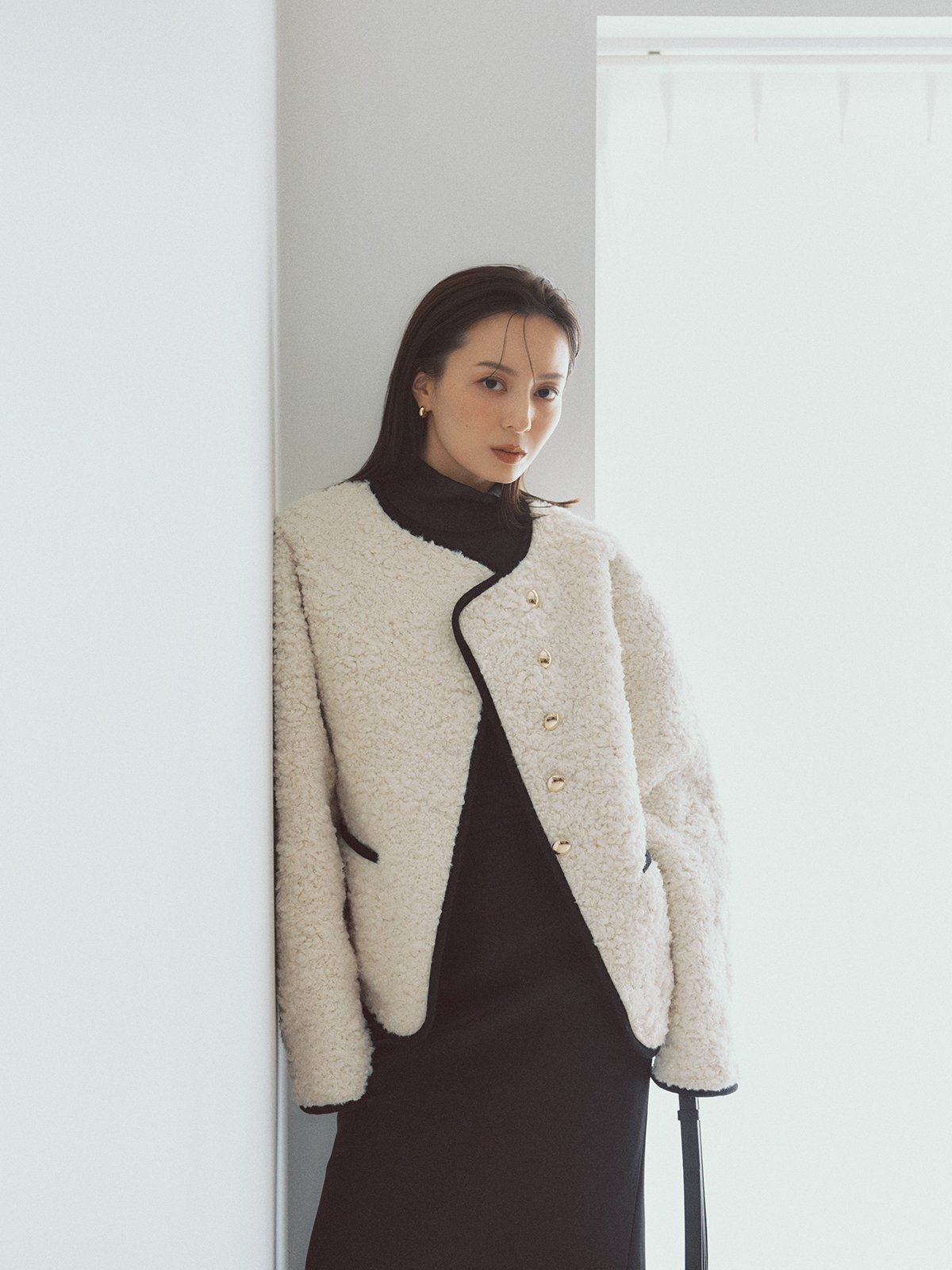 anuans｜ECOPELパイピングボアジャケット | Rakuten Fashion(楽天