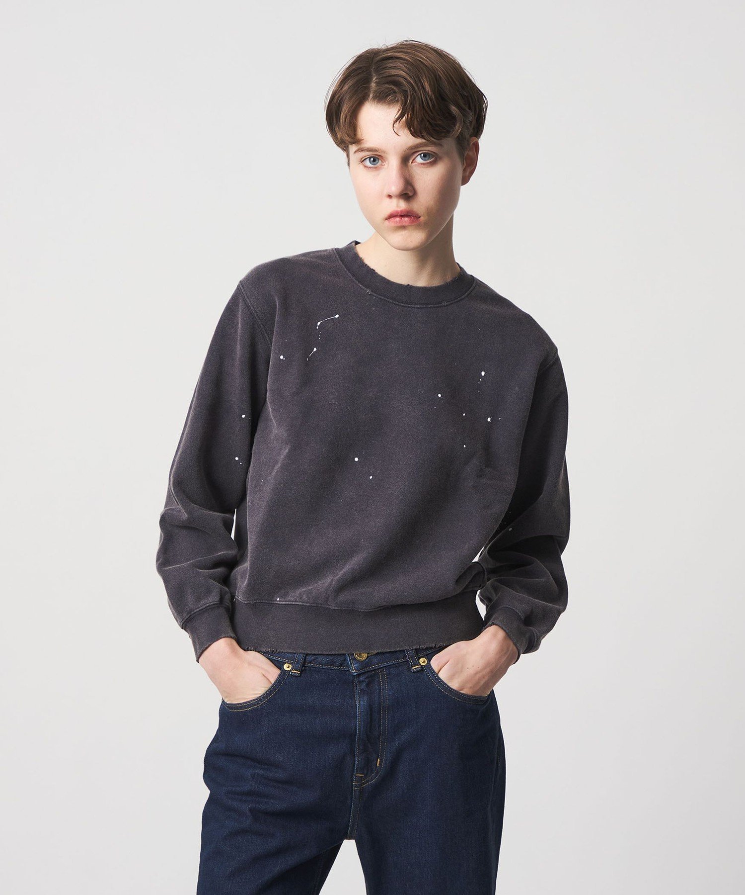 ＜6(ROKU)＞ダメージ ペイント スウェット プルオーバー 6(ROKU)＞ダメージ ペイント スウェット プルオーバー