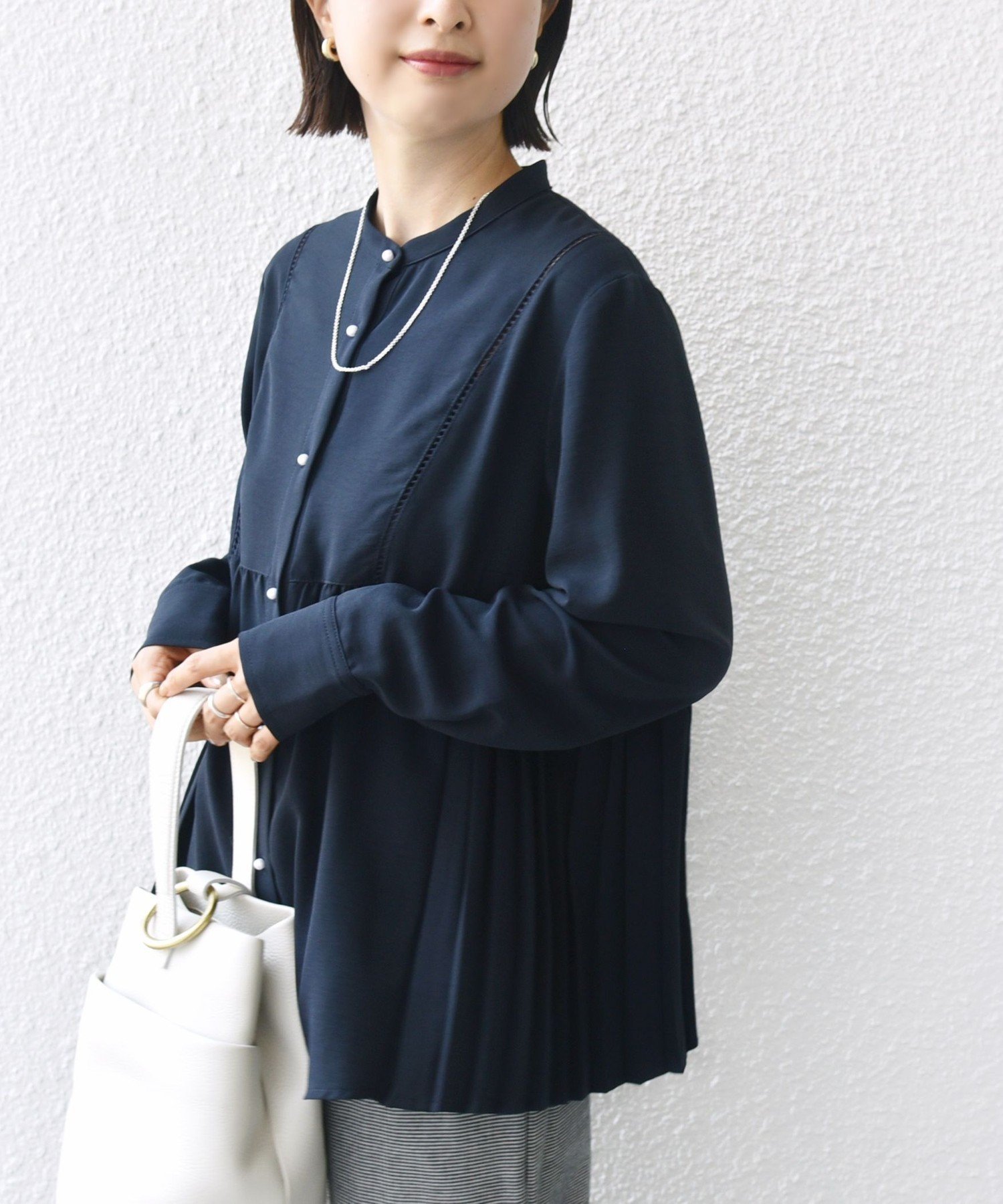 近年2024✨デプレ コットンナイロン シアータフタ バックプリーツブラウス コットンナイロンシアータフタ バックプリーツブラウス