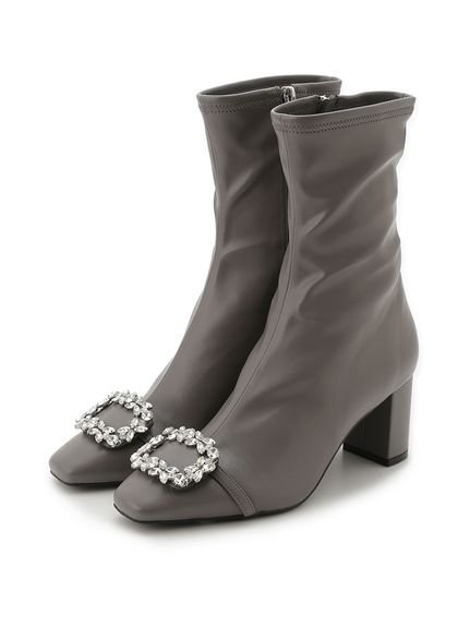 CELFORD｜ビジュー&リボンクリップ付きストレッチブーツ | Rakuten