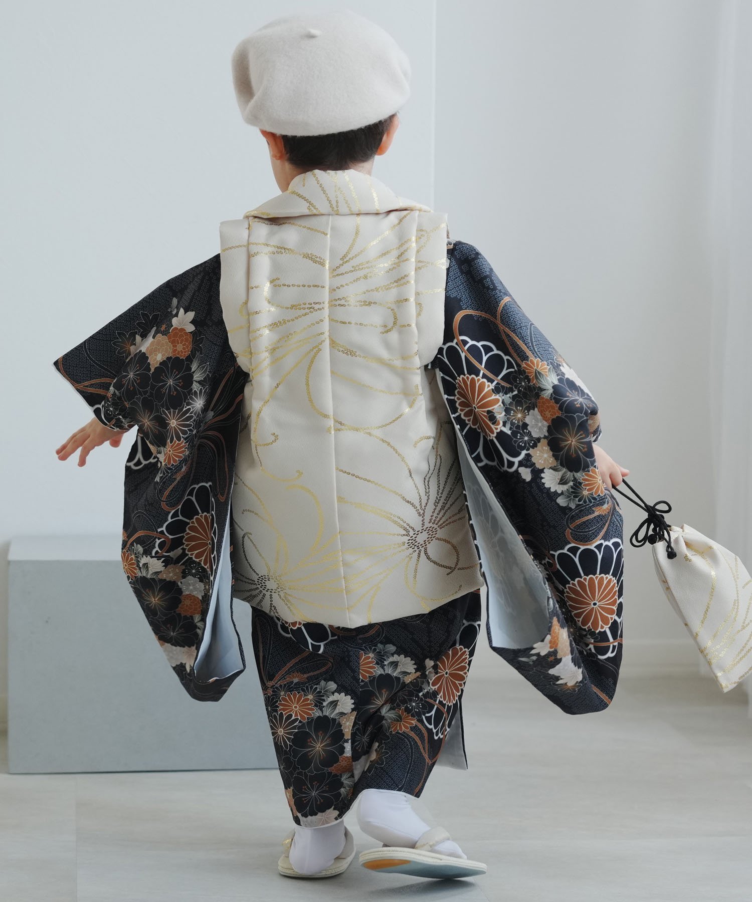 utatane｜ひよこ商店 七五三 着物 3歳 男の子 被布フルセット ベージュ