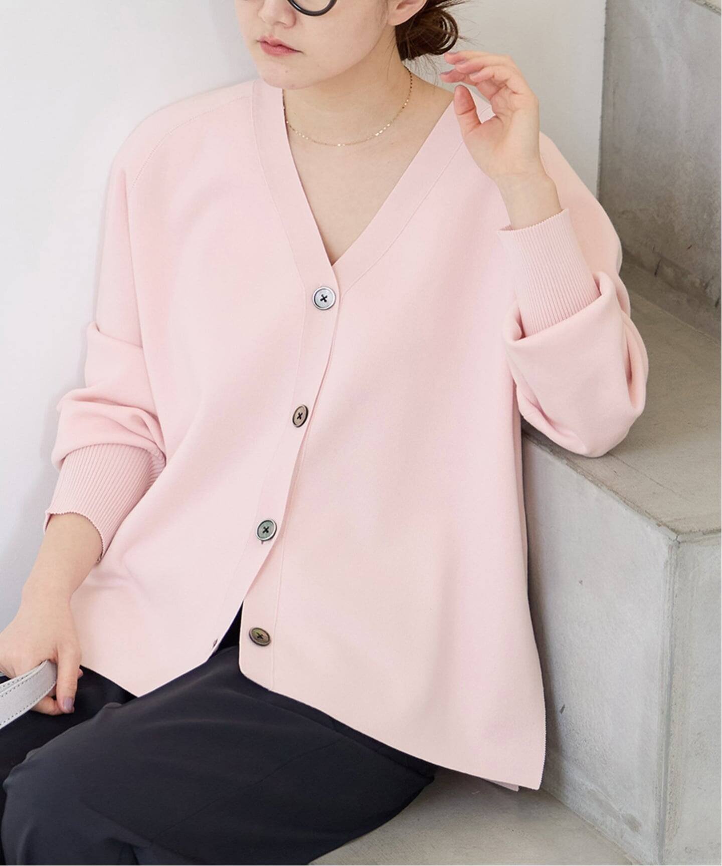 IENA｜《新色/追加》ファインコットンスムースVネックカーディガン