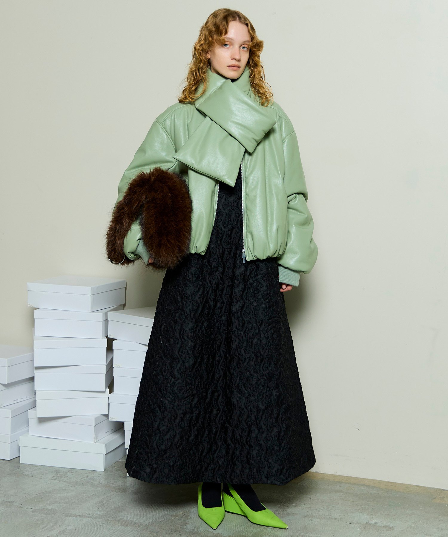 MAISON SPECIAL｜マフラーセットレザーパッファーブルゾン | Rakuten