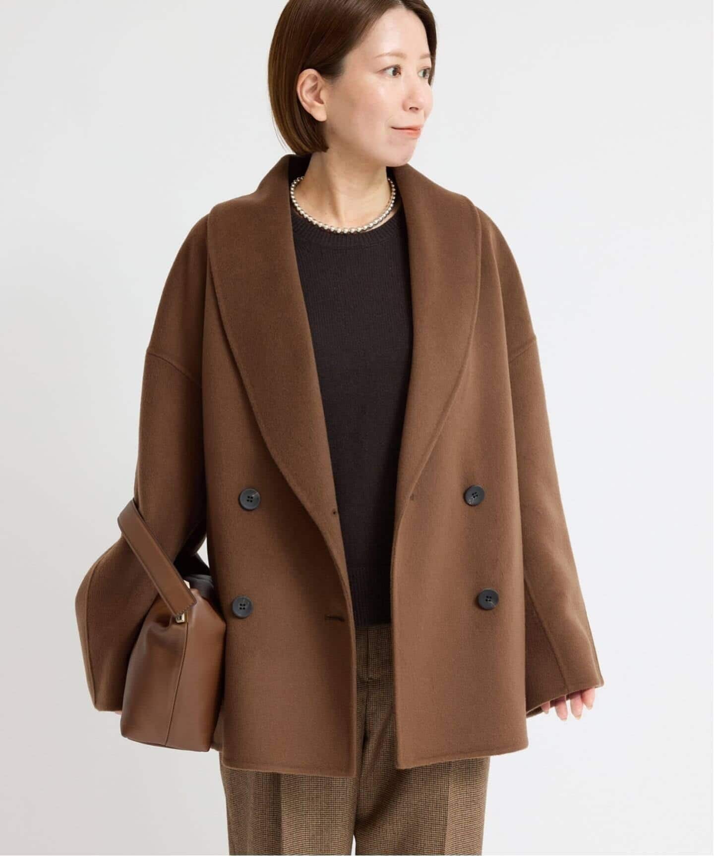 IENA｜《追加3》Super160 ショールカラーハーフコート | Rakuten