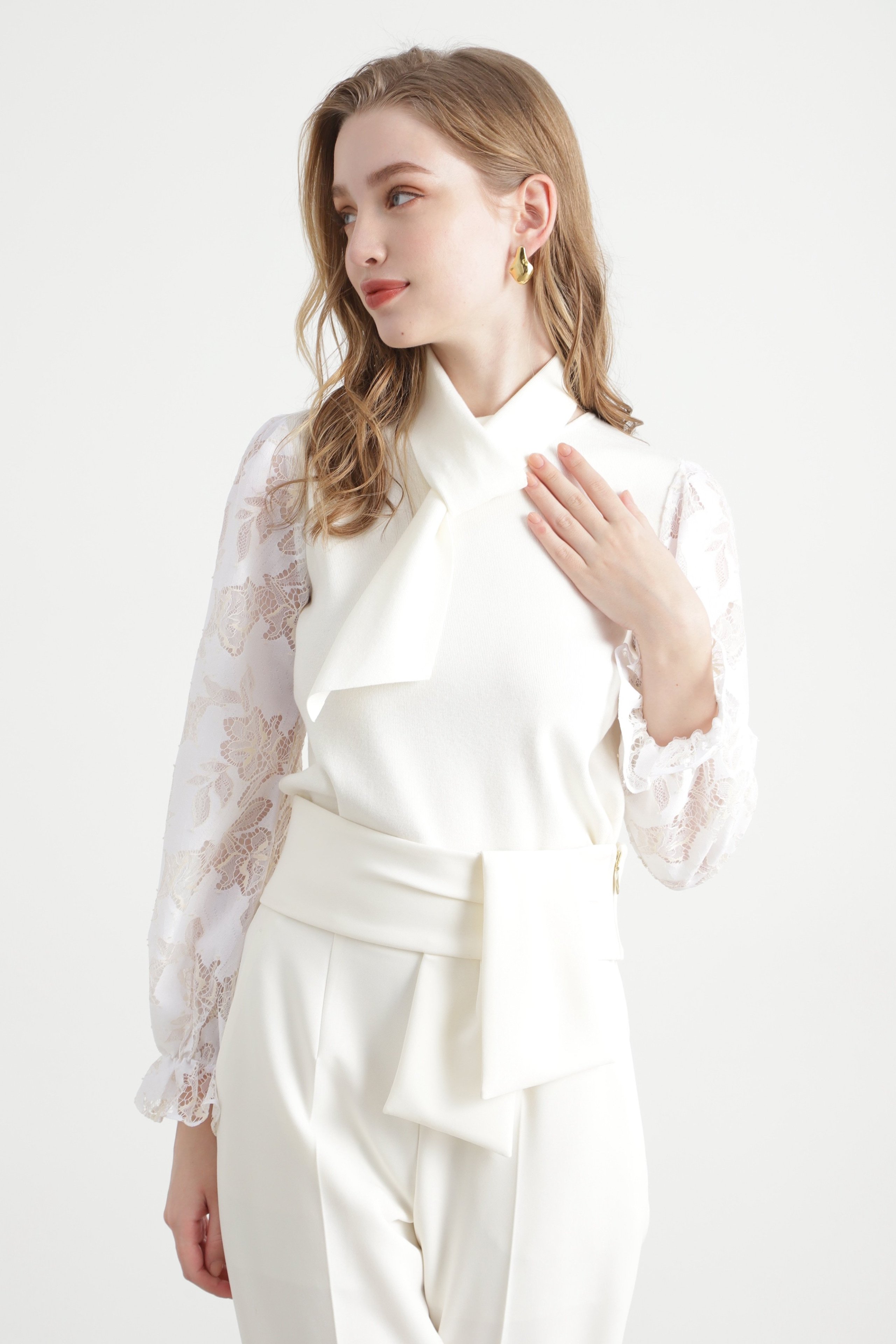 PINKY&DIANNE｜◇レースコンビニットプルオーバー | Rakuten Fashion