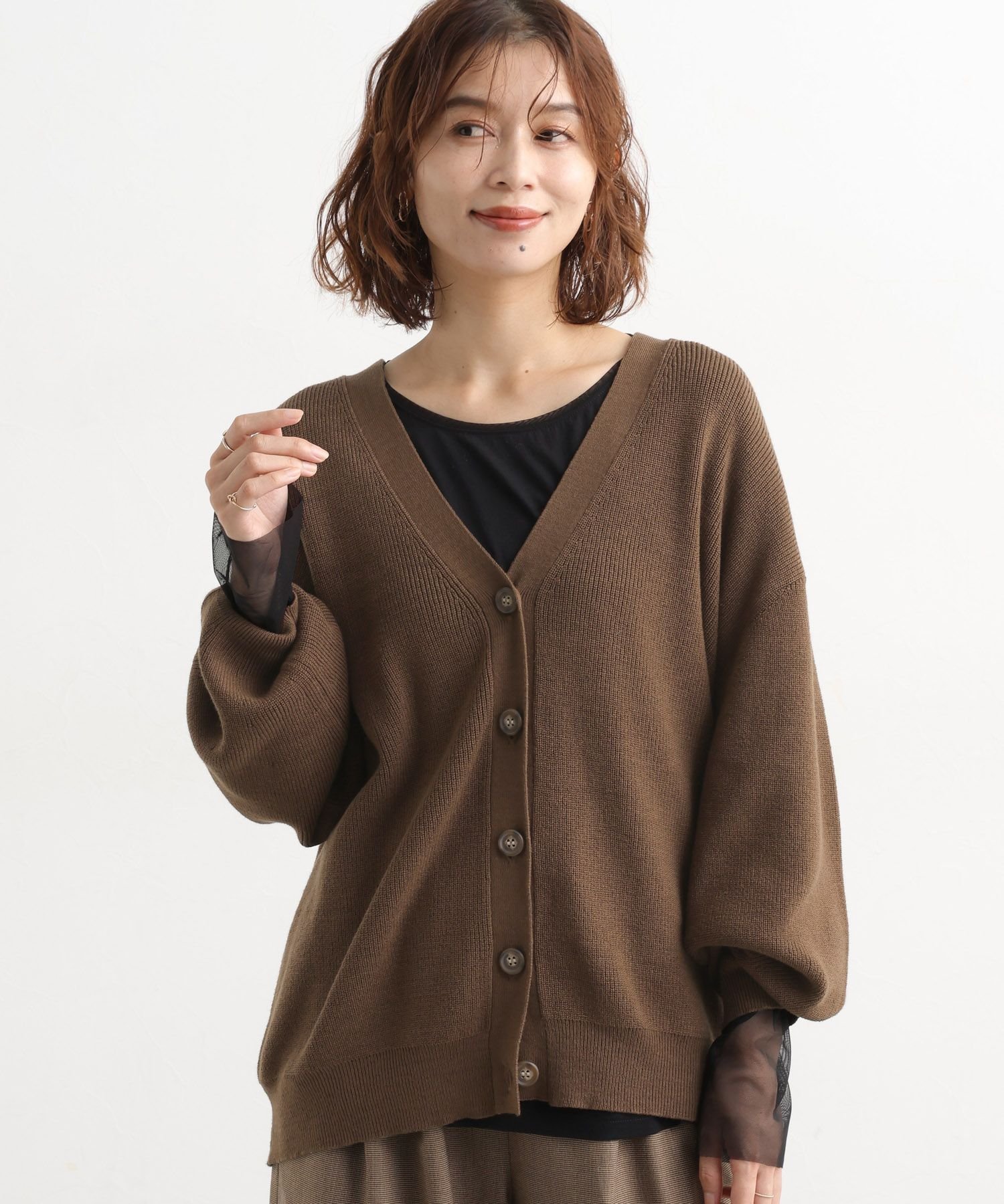 studio CLIP｜12ゲージ畦Vネックニットカーディガン | Rakuten Fashion