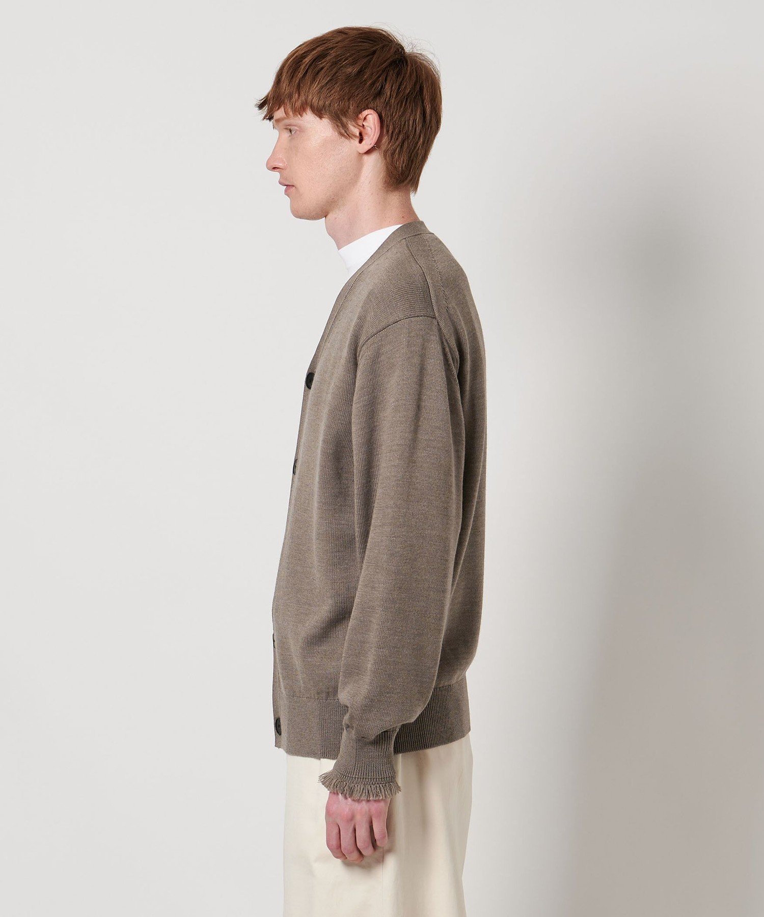 <LOEFF>9ゲージ フリンジ カーディガン UNISEX ネイビー0サイズ セール】＜LOEFF＞9ゲージ フリンジ カーディガン UNISEX（ニット