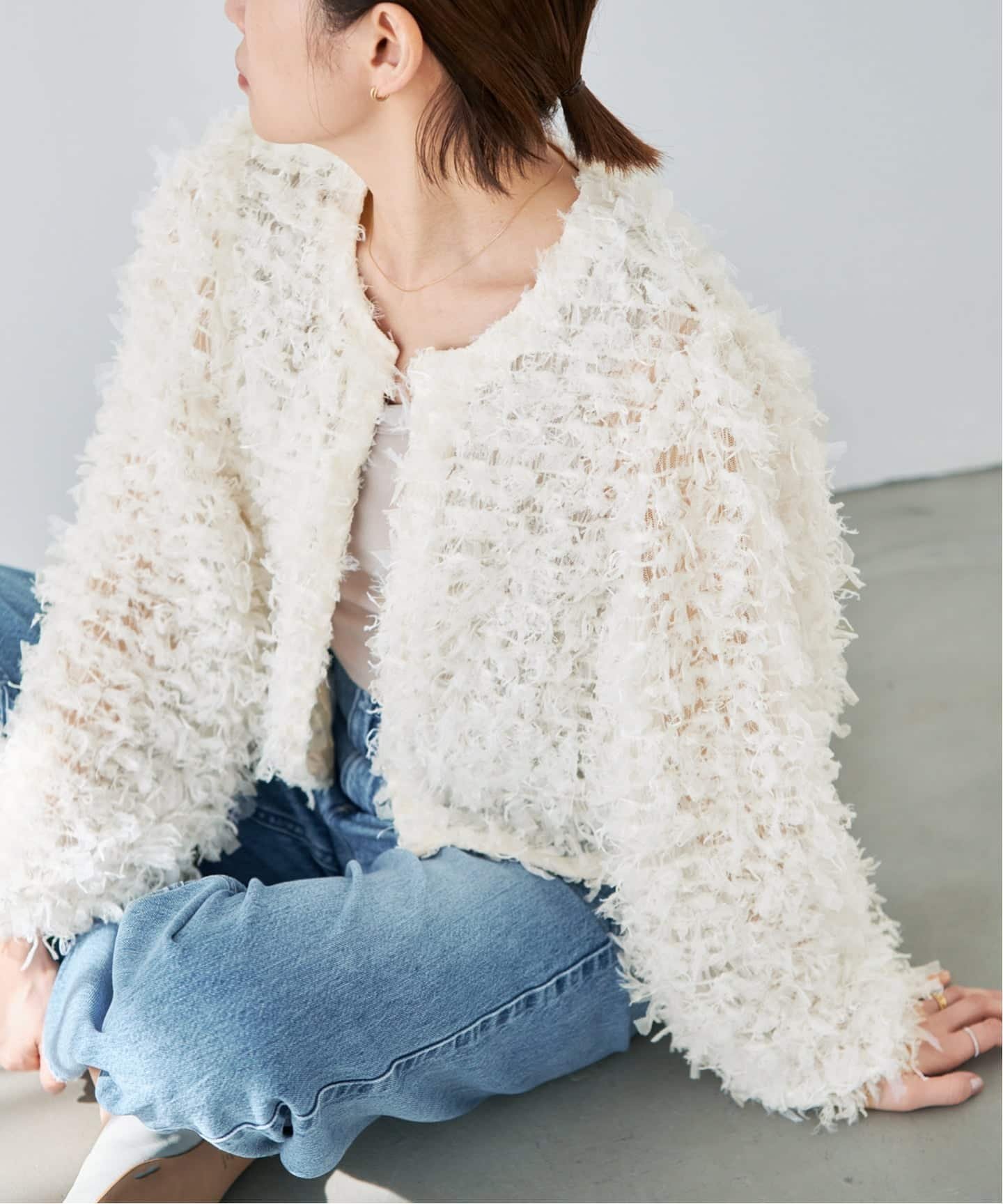 IENA｜《追加予約》チュールテープ カーディガン | Rakuten Fashion