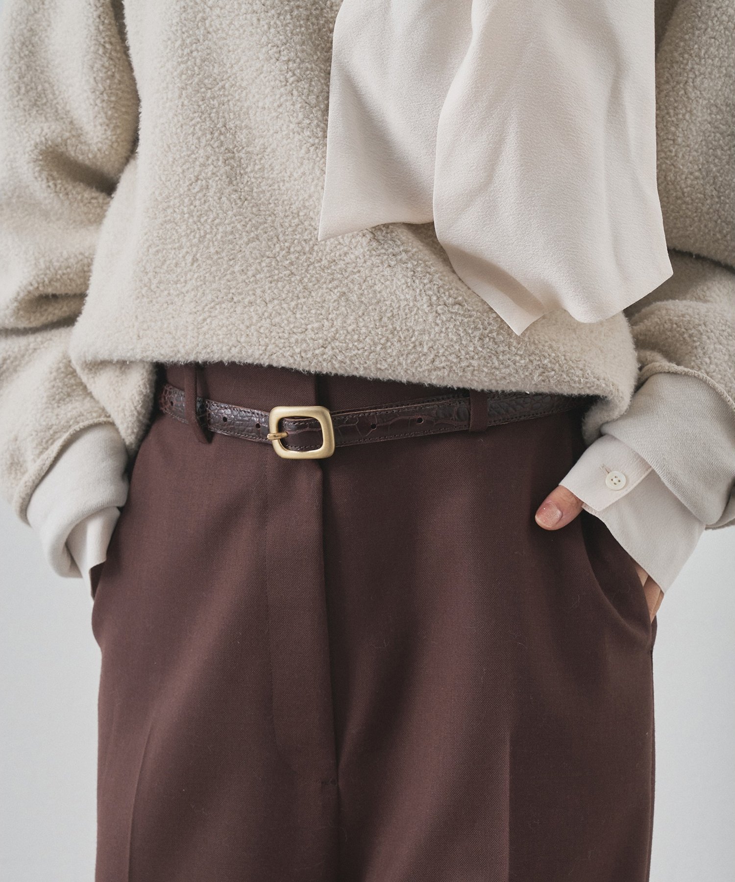 Whim Gazette｜【Hoaw.】型押しナローベルト | Rakuten Fashion(楽天