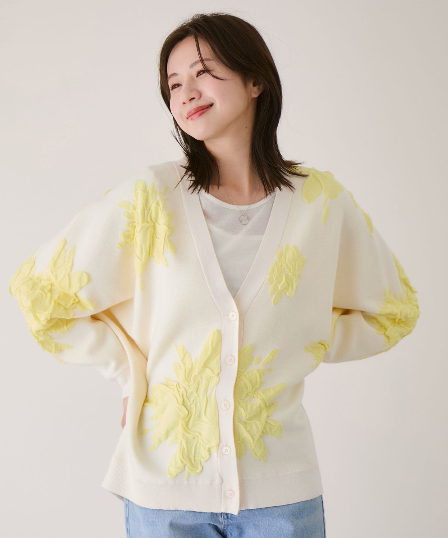 JAYRO｜フラワージャガードドルマンニットカーディガン | Rakuten