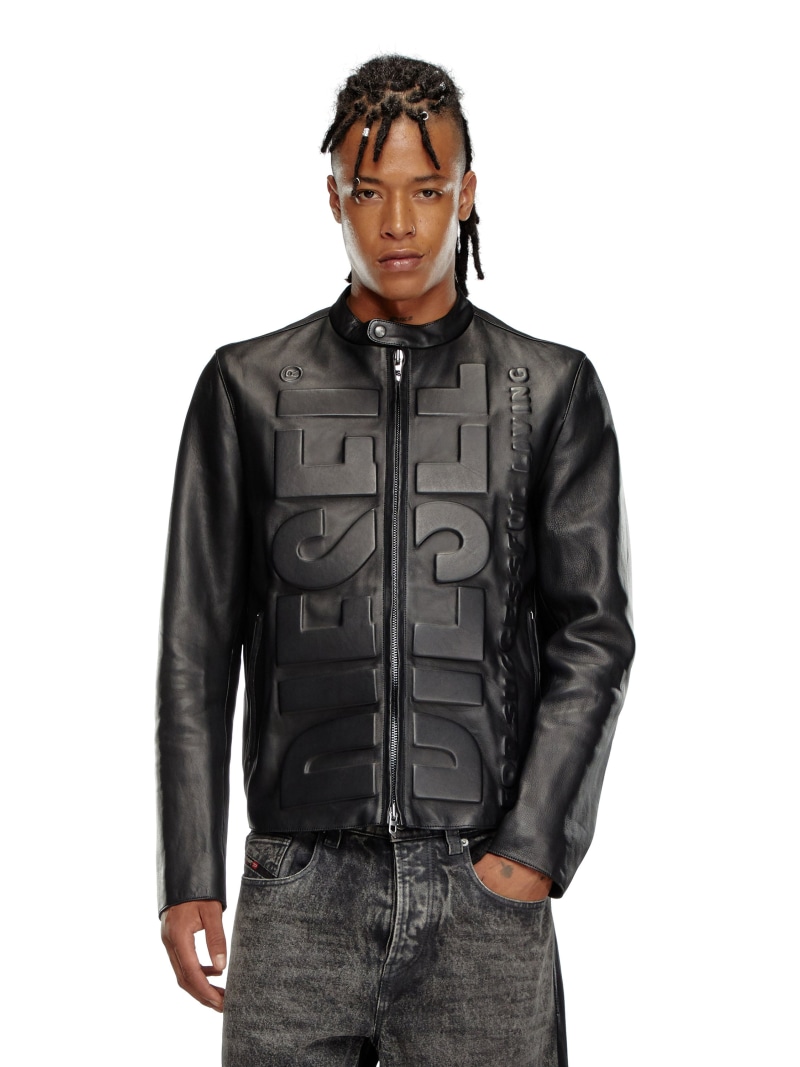 楽天市場】【SALE／52%OFF】DIESEL メンズ レザージャケット ロゴ