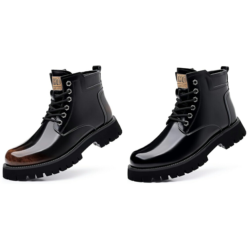 楽天市場】ワークブーツ メンズ 本革 ショットブーツ ハイカット 黒