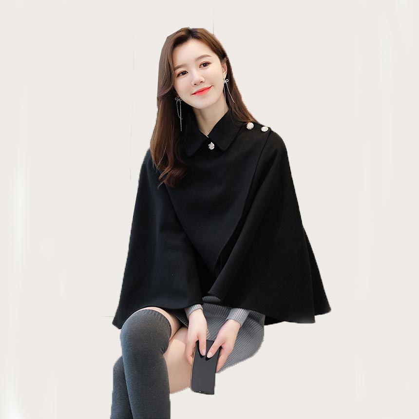 楽天市場】ケープ コート マントコート ミディアム丈 ウール ポンチョ