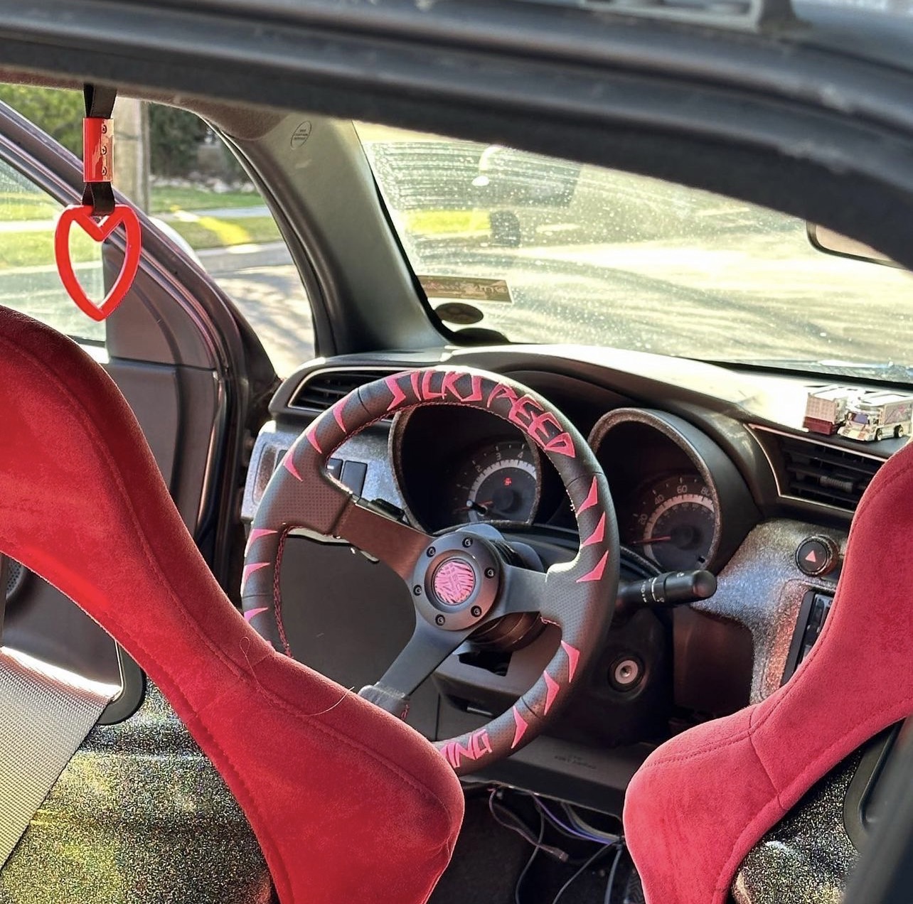 楽天市場】SICKSPEED グリーンステッチ パンチングレザー ステアリング