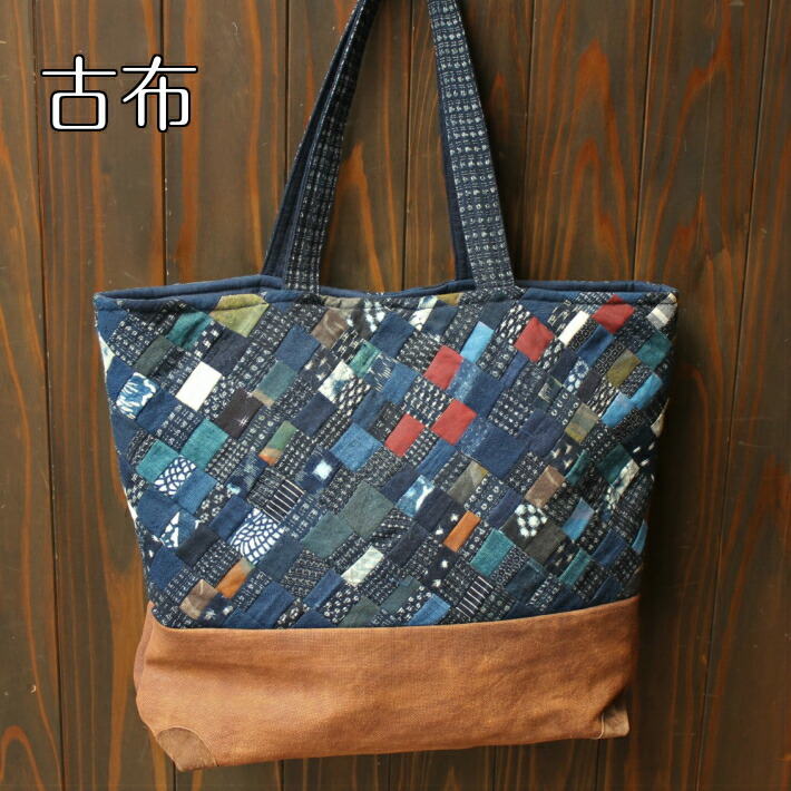 楽天市場】藍染 絣 パッチワーク バッグ トートバッグ 作家一点もの 藍