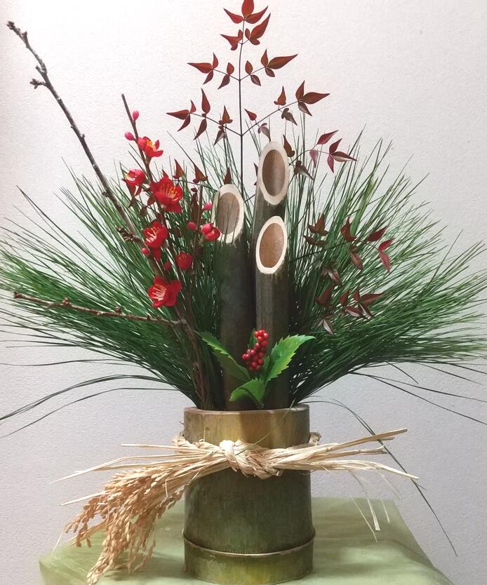 楽天市場】日本製 手作り 生門松(赤) ミニ門松 鈴勝オリジナル 竹の先