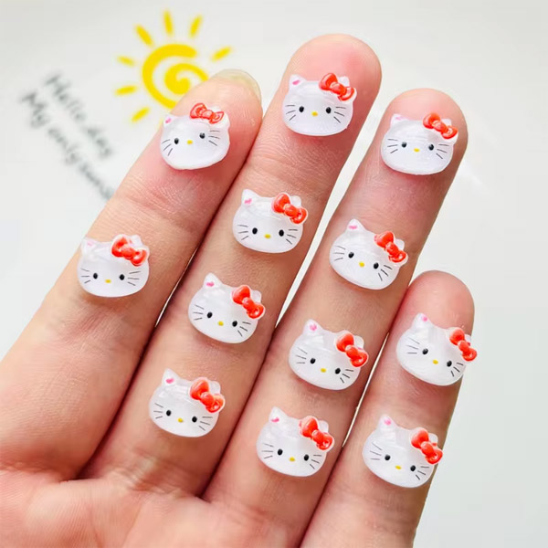 楽天市場】ネイルサイズのネコとウサギのお顔パーツ 5個セット