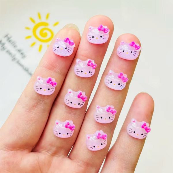 楽天市場】ネイルサイズのネコとウサギのお顔パーツ 5個セット