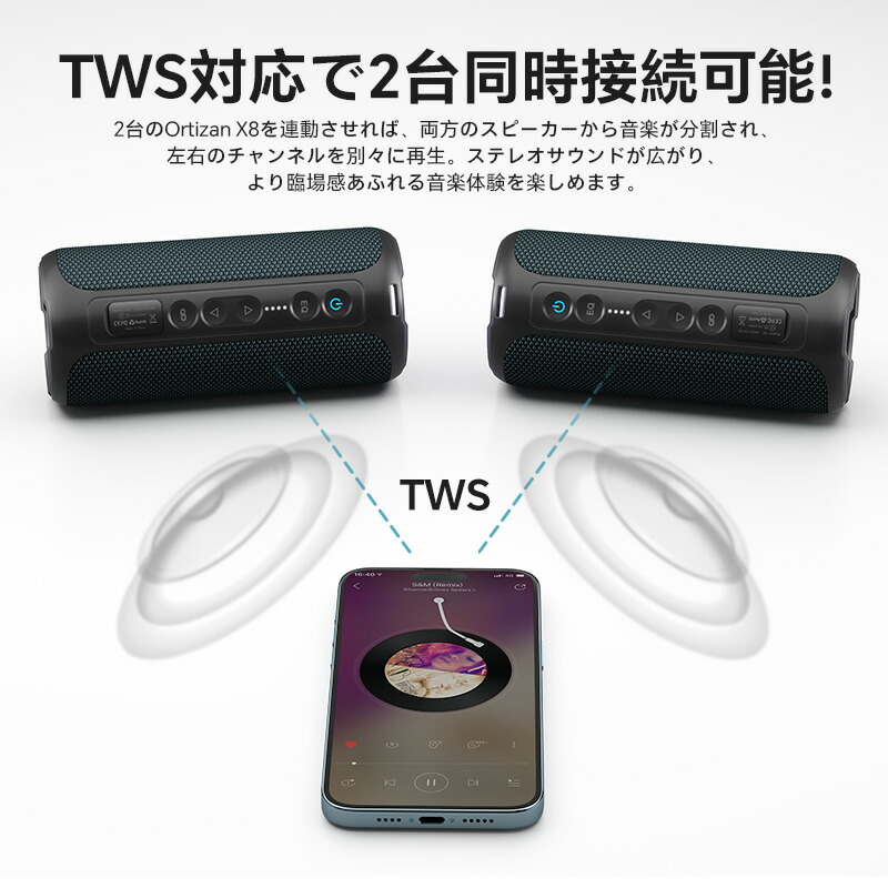 楽天市場】Ortizan X8 スピーカー Bluetooth ワイヤレススピーカー