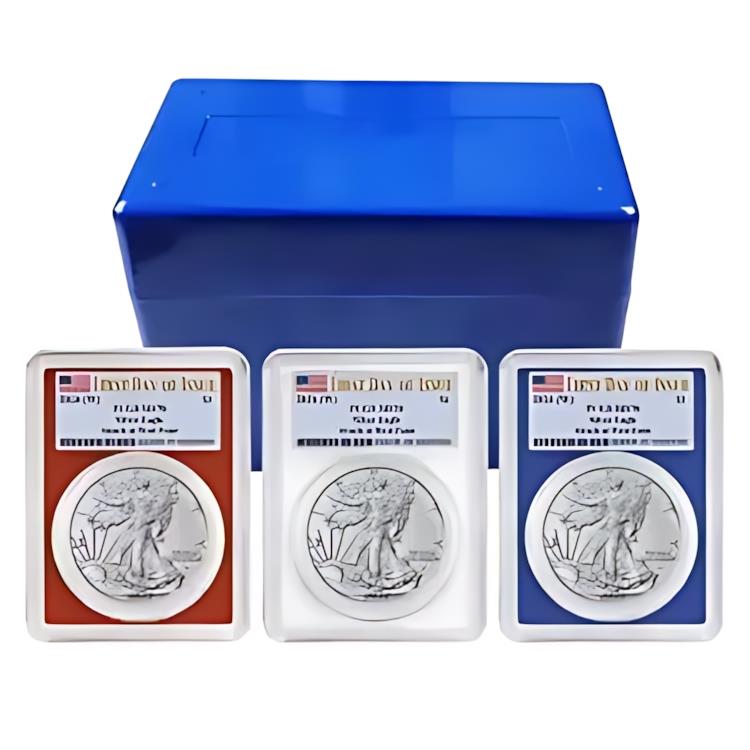 楽天市場】2024 (W) $1 アメリカン シルバー イーグル 3 本セット PCGS