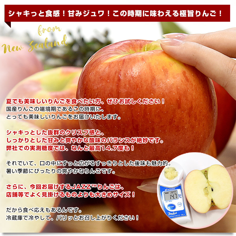 楽天市場】ニュージーランド産 JAZZりんご(品種:サイフレッシュ) 約2.6