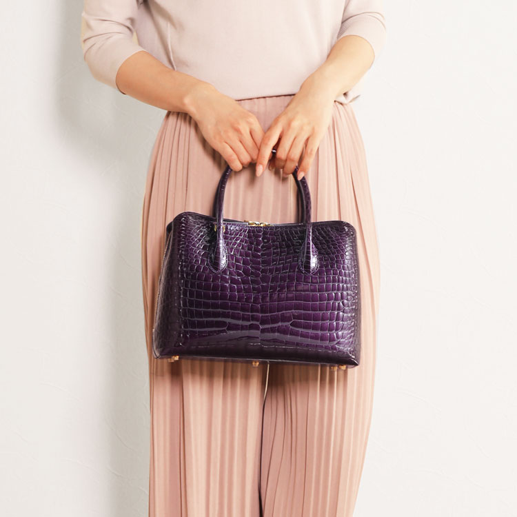 楽天市場】スモール クロコダイル ハンドバッグ レディース