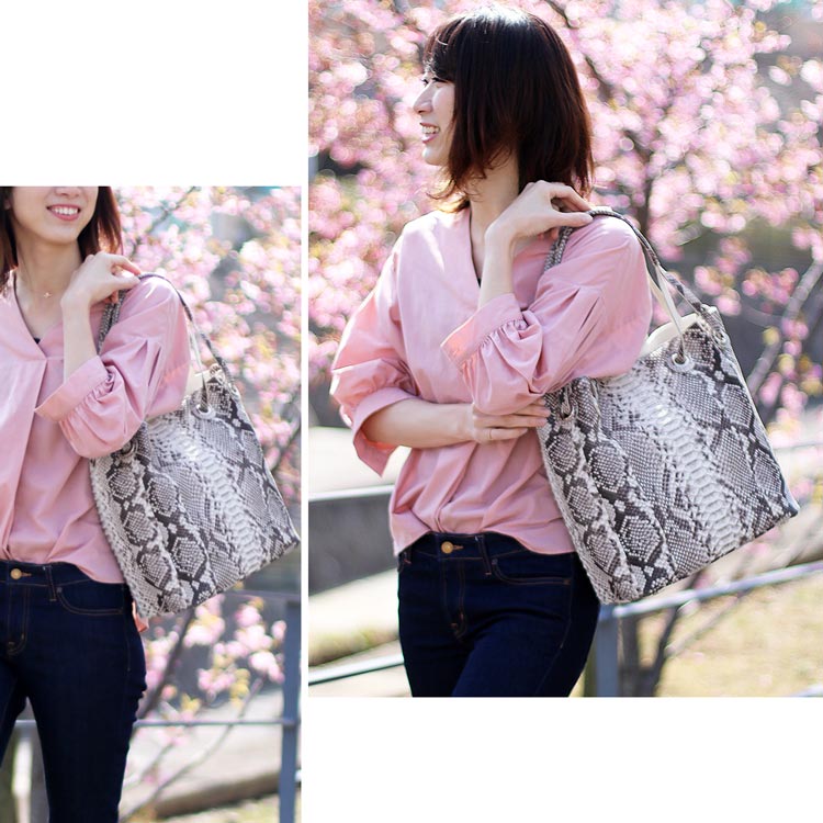 楽天市場】ダイヤモンド パイソン トートバッグ レディース バッグ 本