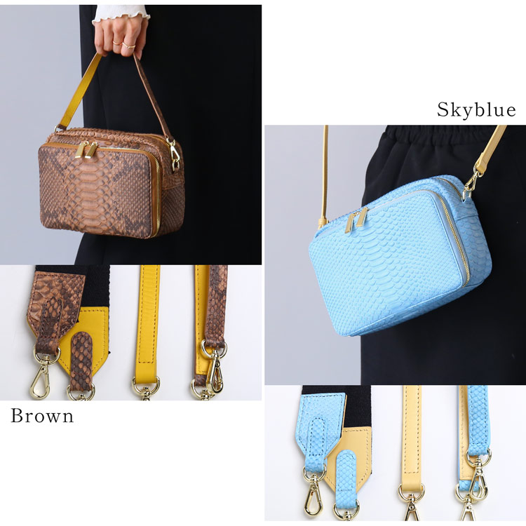 楽天市場】パイソン ショルダーバッグ 【3種類のストラップ付き】3way