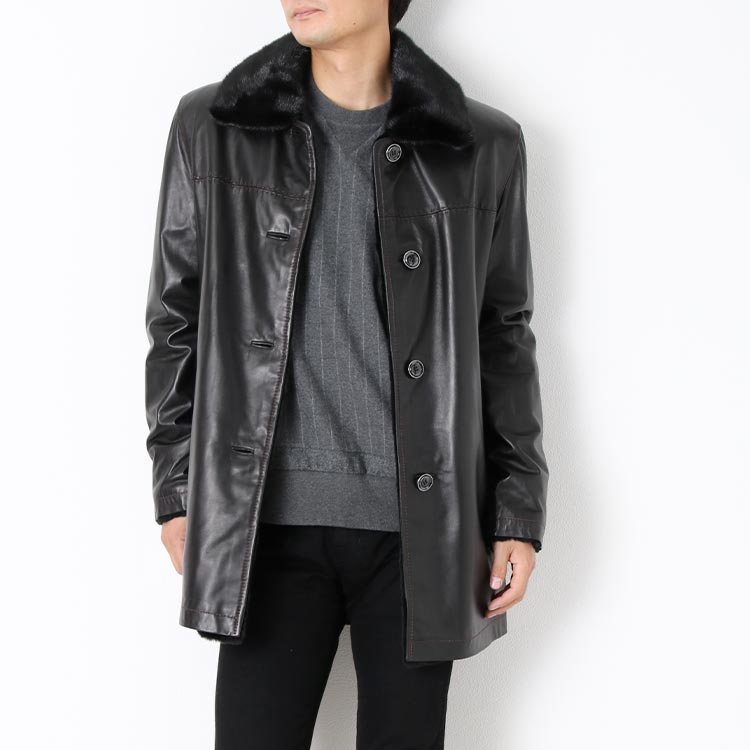楽天市場】【40%offクーポン】レザーコート メンズ ラム レザー コート