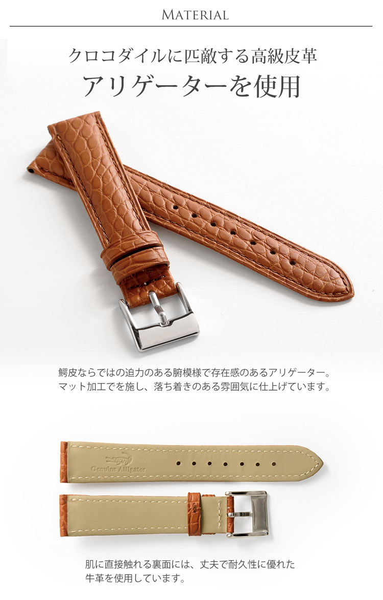 楽天市場】腕時計 付け替え用 ベルト 本革 レディース アリゲーター 鰐