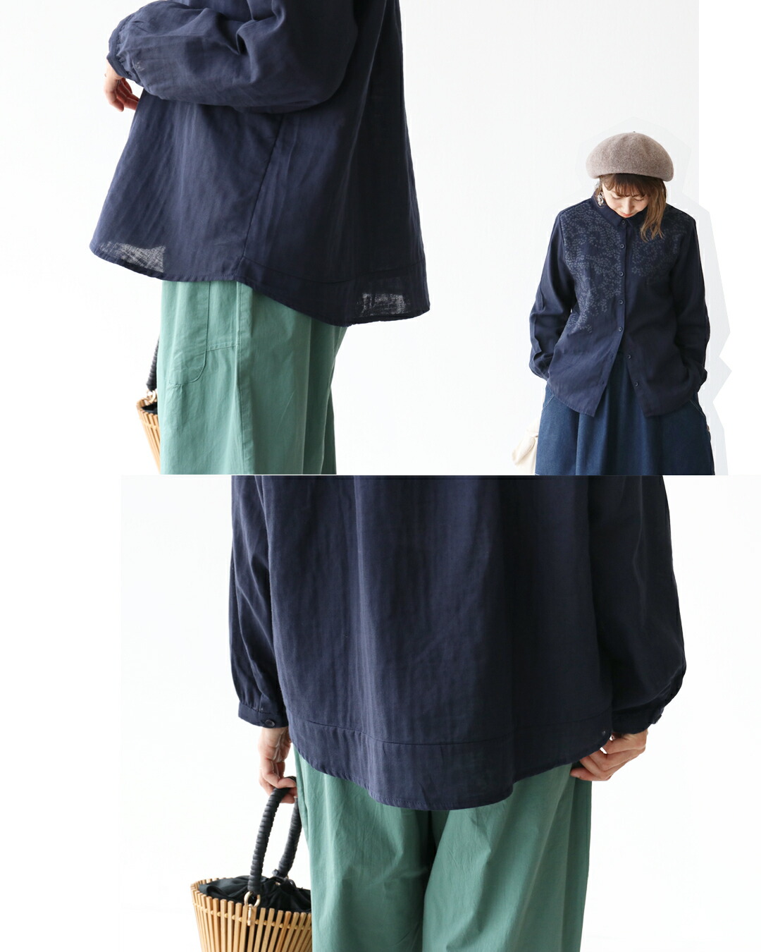 楽天市場】 刺繍 花刺繍 花柄【極上の着心地 粒花刺繍ブラウス】シャツ