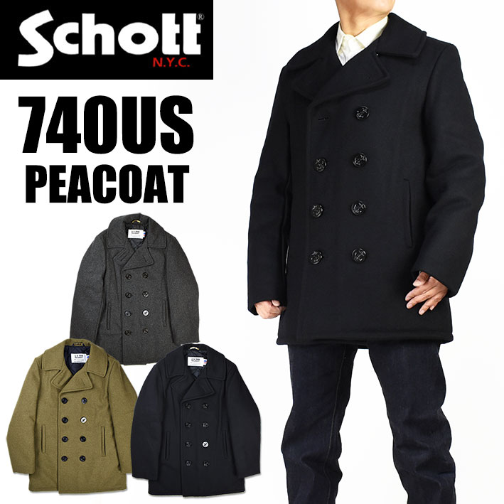 楽天市場】Schott ショット 740US PEACOAT ピーコート ウール メルトン