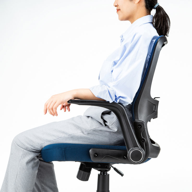 楽天市場】オフィスチェア(メッシュ・跳ね上げ肘・ブルー) : サンワ