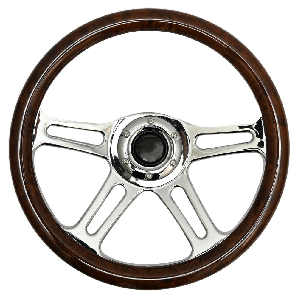楽天市場】汎用 350mm 35φ 35cm 4本 スポーク ウッド ステアリング