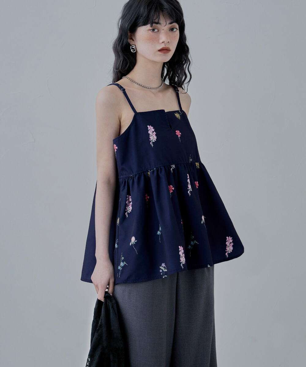 楽天市場】花柄プリントキャミソールビスチェ トップス ビスチェ